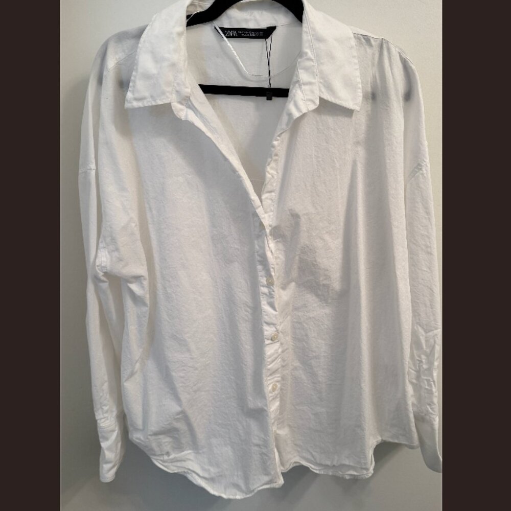 Zara White Button Down Shirt